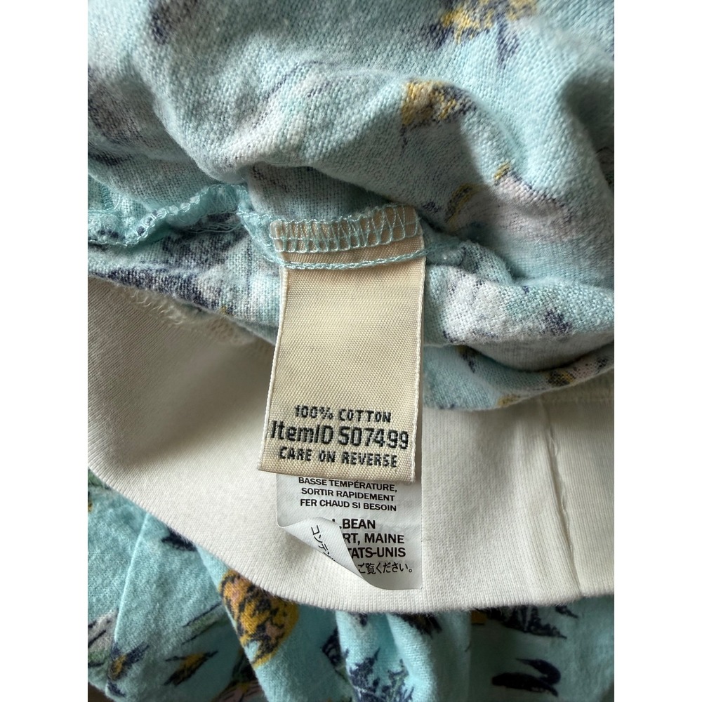 L.L.Bean Outdoor Pajama Lounge Pants Women's Small Blue Moose Lake Cabin Print - Picture 8 of 12